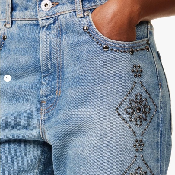 Weekend Max Mara x Joy Road Lucy Hale Gatti high rise straight stud jeans NWOT - Picture 3 of 12